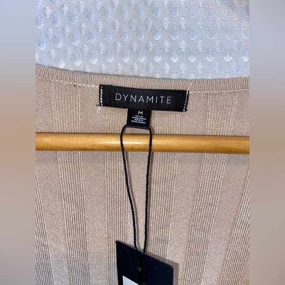 Women’s Dynamite ribbed stretchy long sleeves wrap knit sweater size medium‎ - Picture 3 of 12